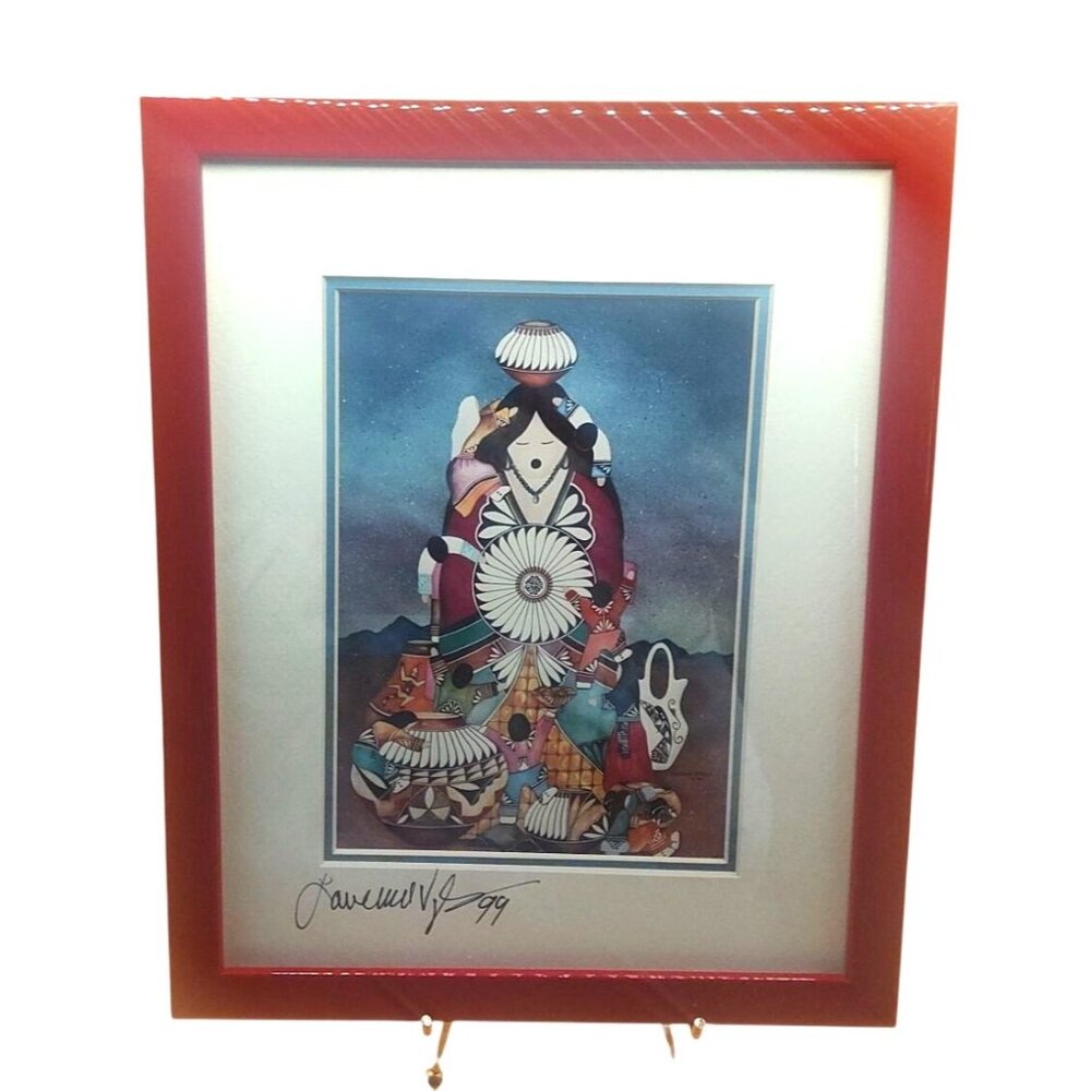 Maria The Storyteller Native AmericanFramed Signed Art Print By Lawrence Vargas